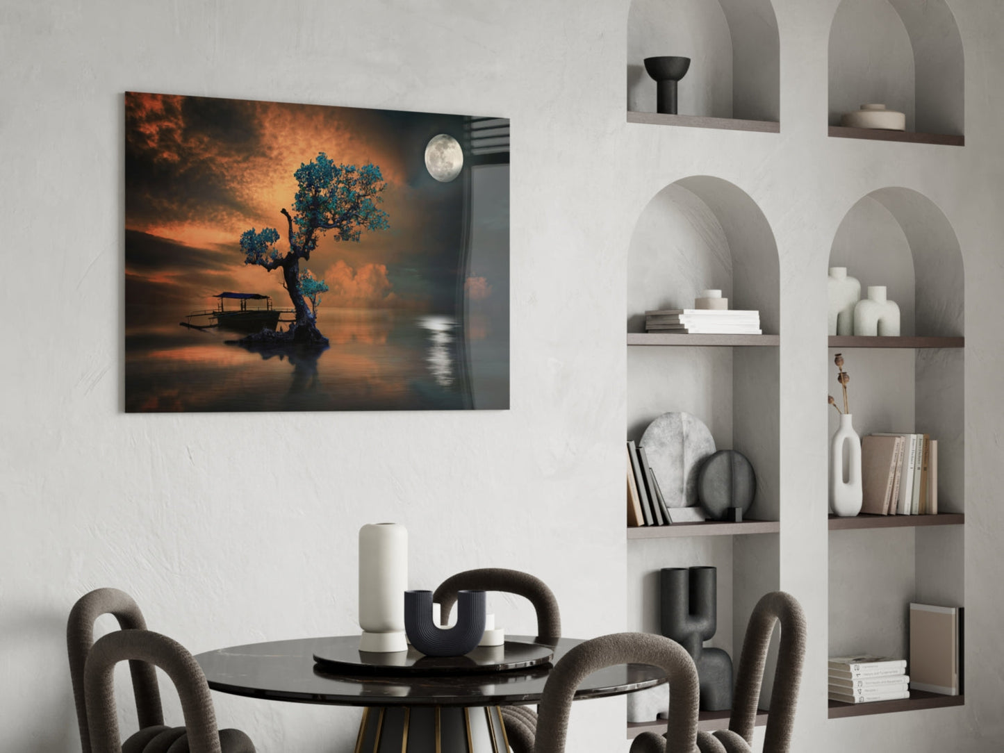 Night of the Tree Glass Wall Art-4