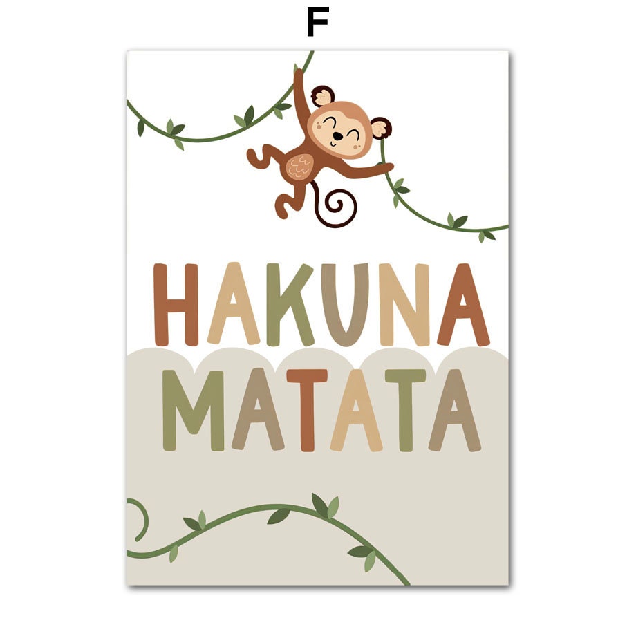 Poster Safari Hakuna Matata Löwe Personalisierter Name als Deko Print ohne Rahmen-9