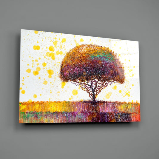 Colorful Tree Glass Wall Art-1