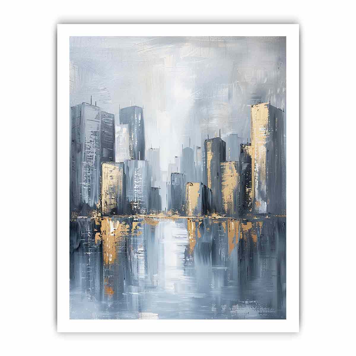 Cityscape Tall Buildings Canvas Art Print-8