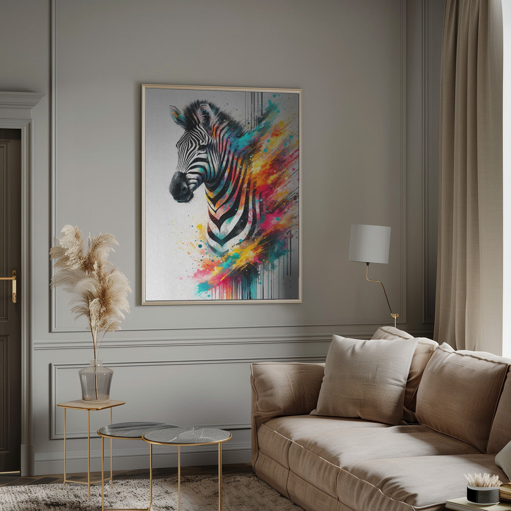 Wall art Colorful Zebra-5