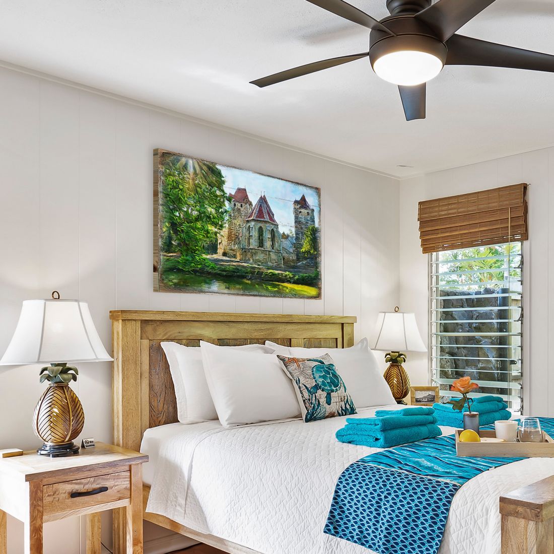 Aleeza Castle Art Wooden Wall Art by Nature Wonders - Nature Wildlife Decor - 95248B