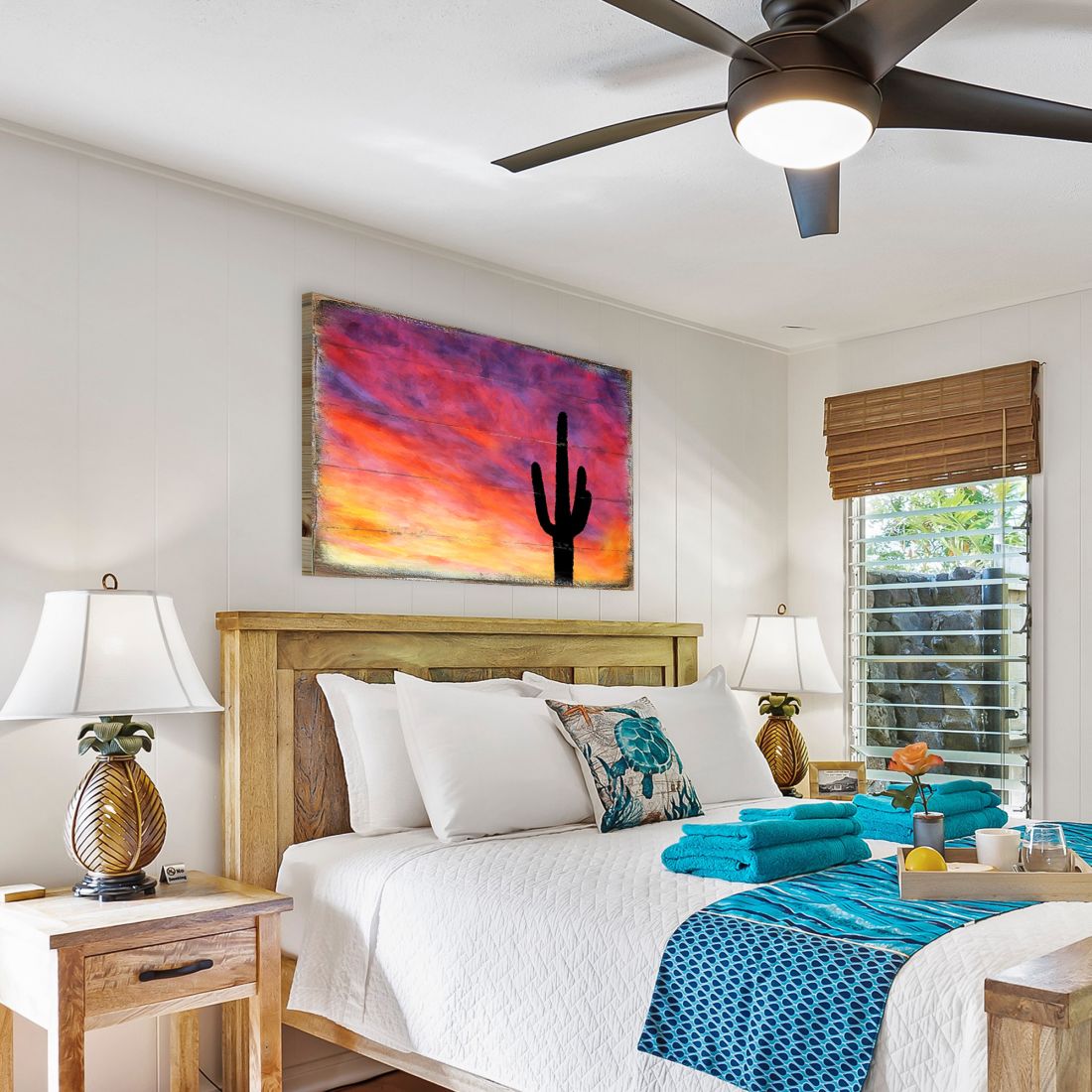 Cactus Art Wooden Wall Art by Nature Wonders - Nature Wildlife Decor  - 95241B