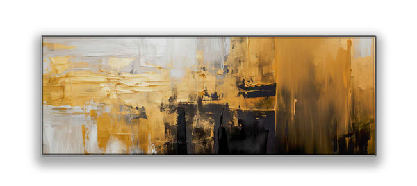 Abstract with gold and white 72" x 24"-0
