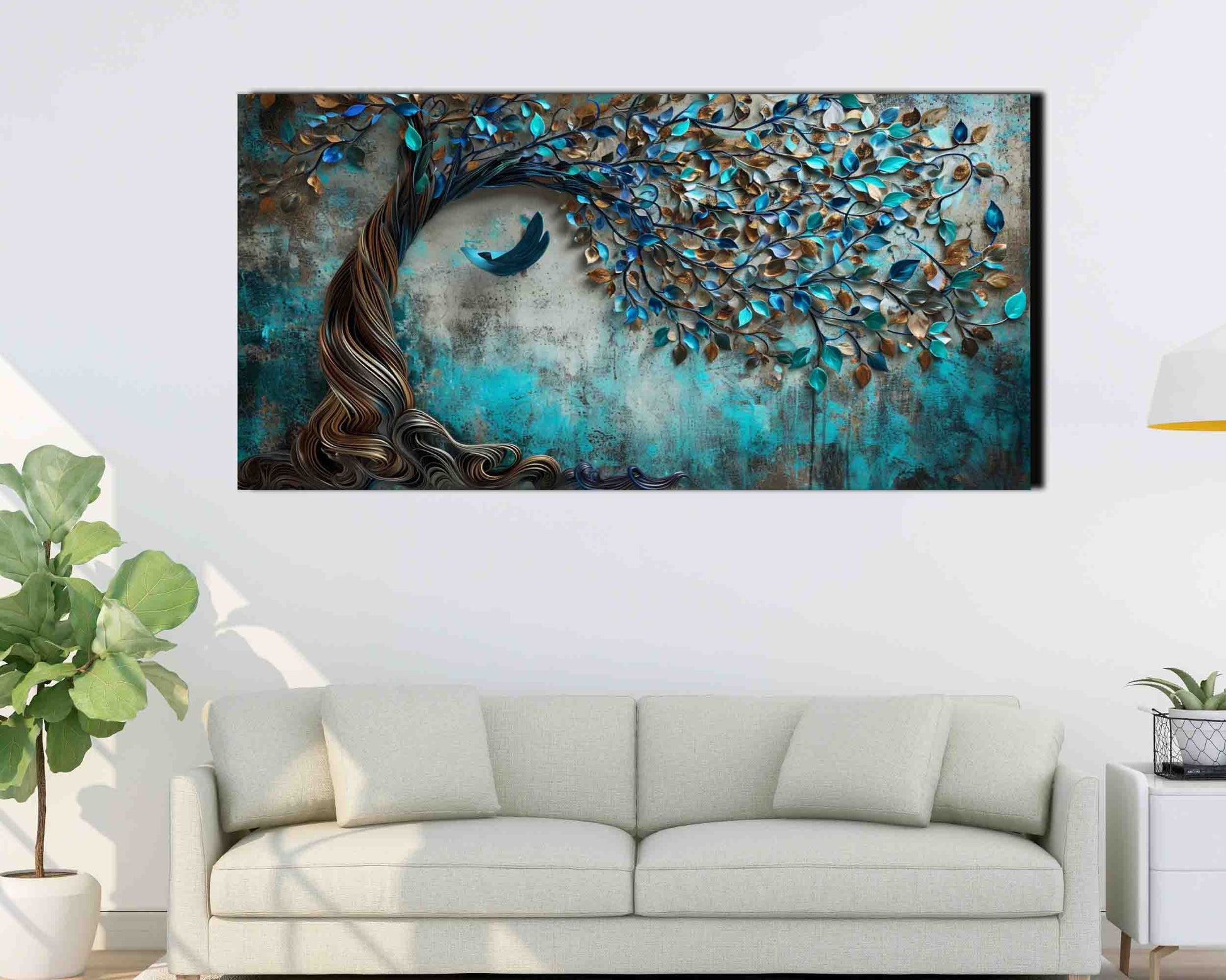3D tree 72" x 36" Fine Art Canvas Print-2