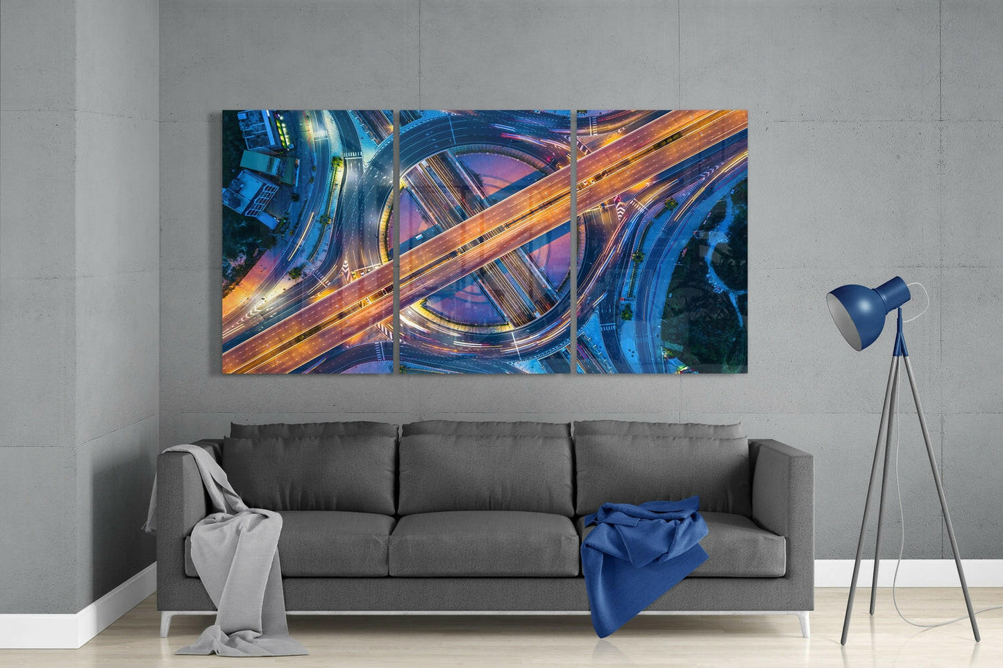 Cosmopolitan Roads Glass Wall Art-2