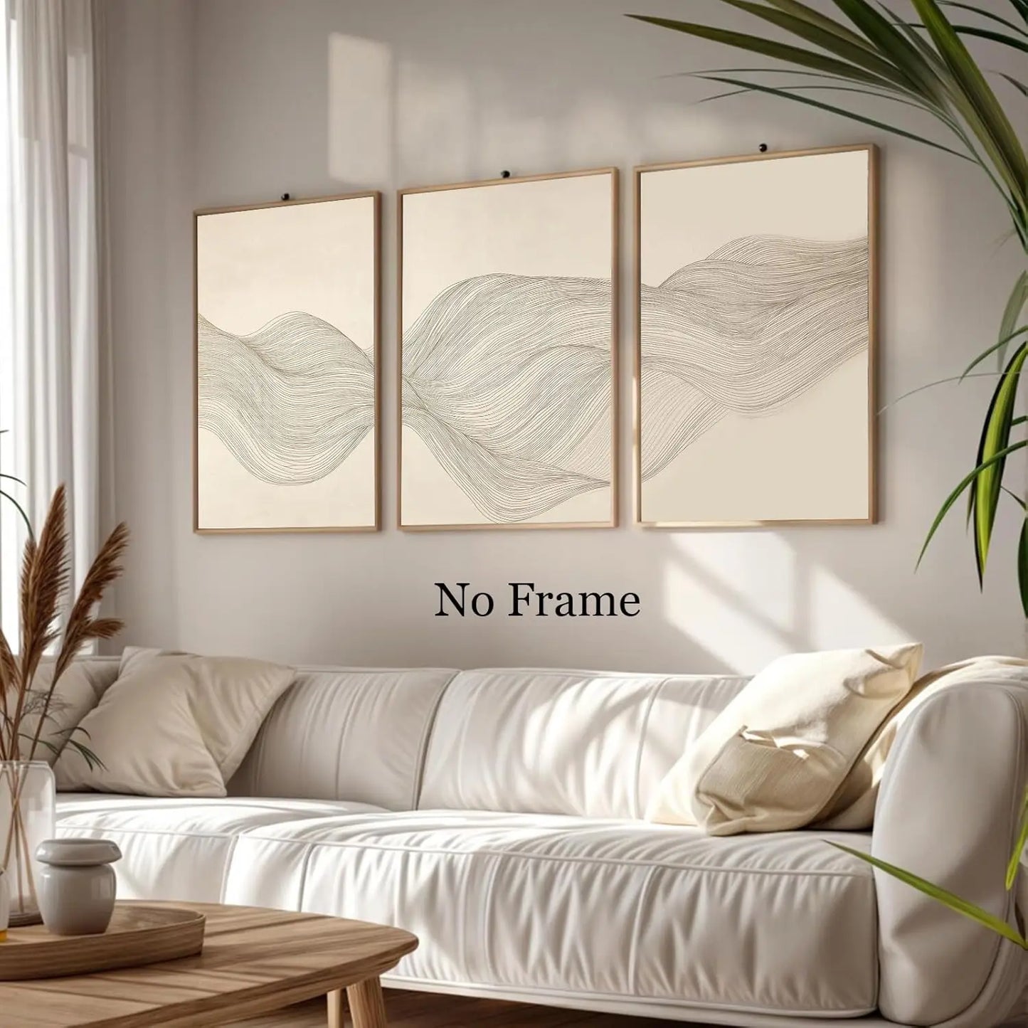 3pcs/Set Bohemian Beige Line Canvas Posters Picture Wall Decorations Abstract Minimalist Living Room Paintings Home Decoration