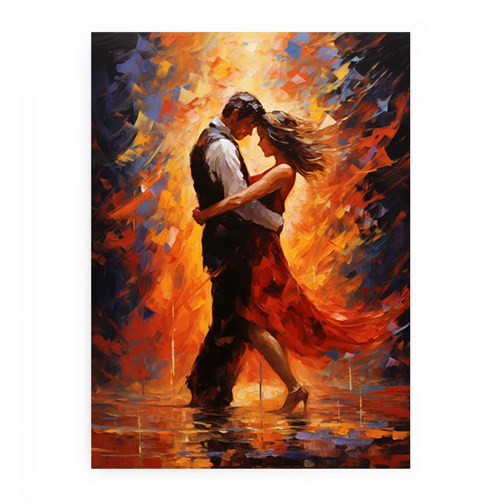 Dancing Couple Modern Art Canvas Art Print-0