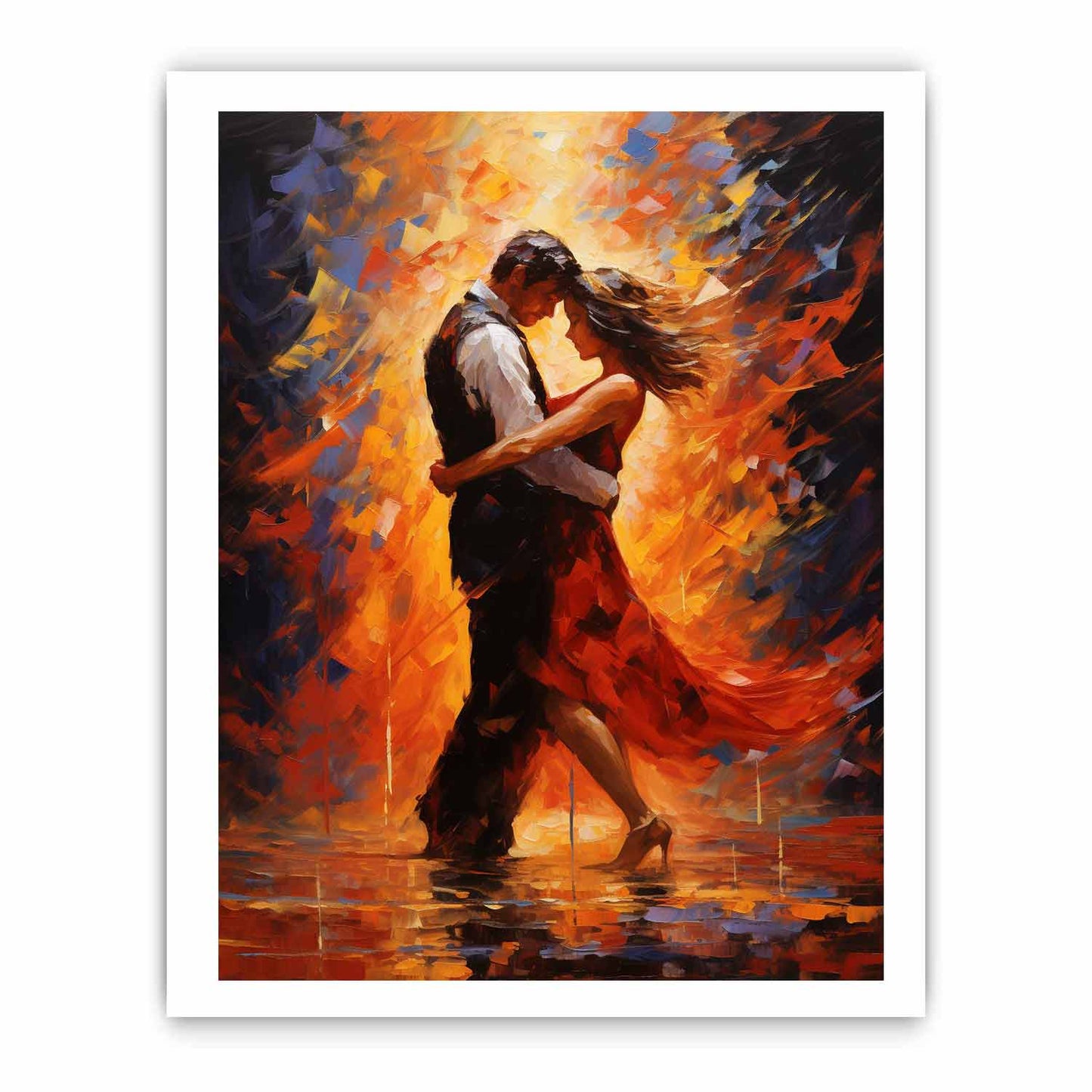Dancing Couple Modern Art Canvas Art Print-8