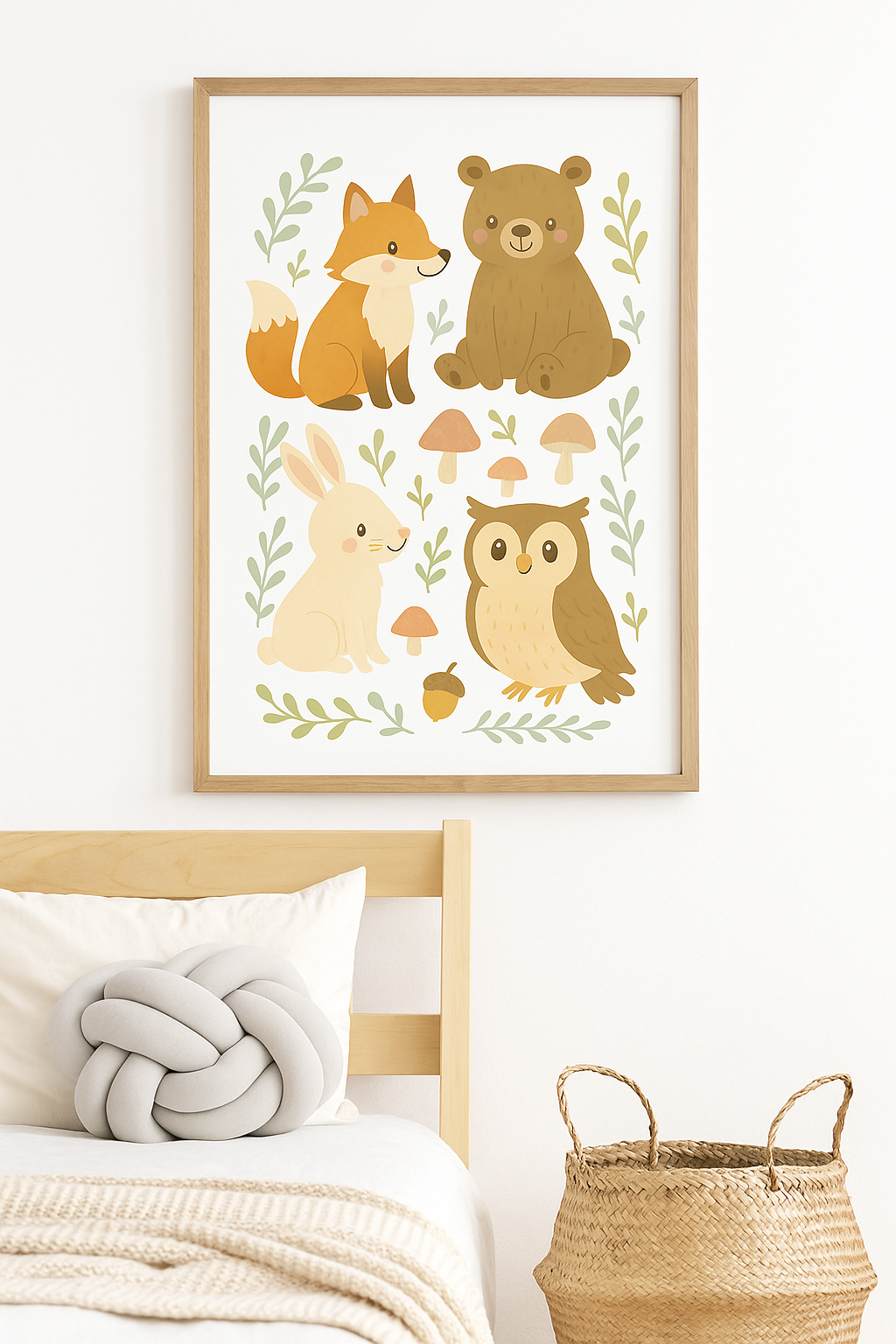 Woodland Animal Friends – Neutral Nursery Wall Art