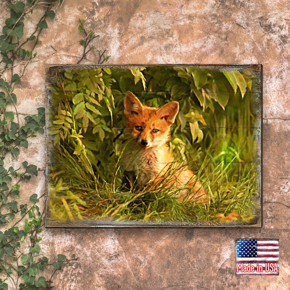 Fox Art Wooden Wall Art by Nature Wonders - Nature Wildlife Decor  - 95294B