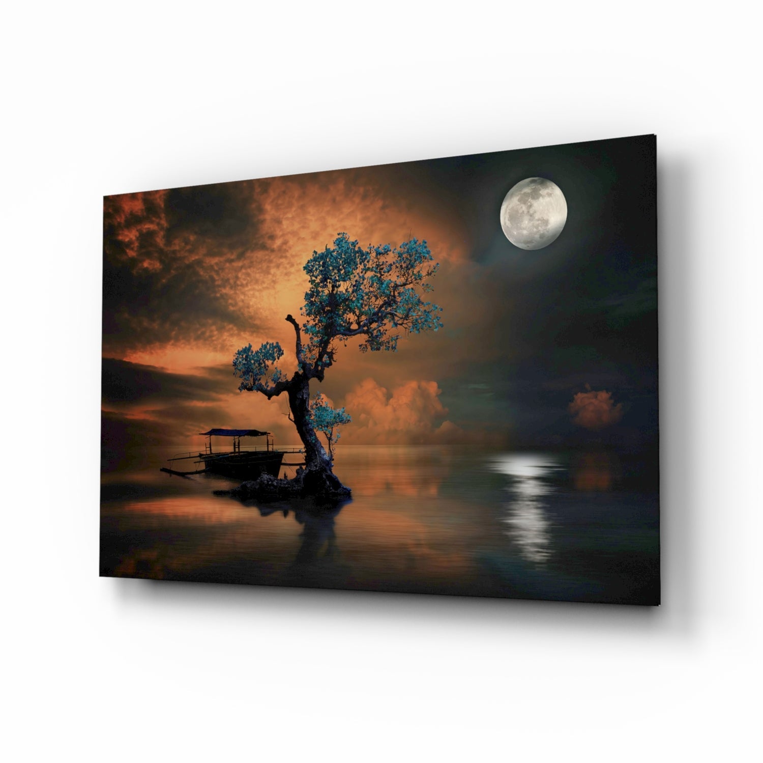 Night of the Tree Glass Wall Art-0