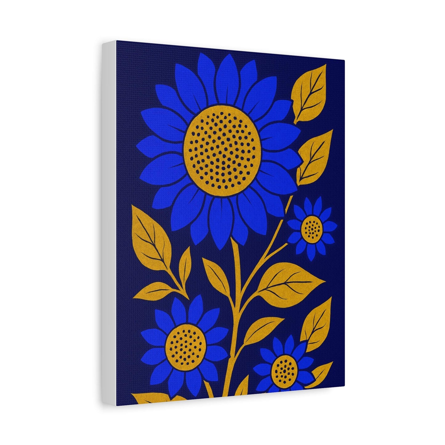 Bold Floral Canvas Art Print, Blue Sunflower Wall Decor, Home Decoration, Gift for Garden Lovers, Nursery Wall Art, Modern Art Piece-2