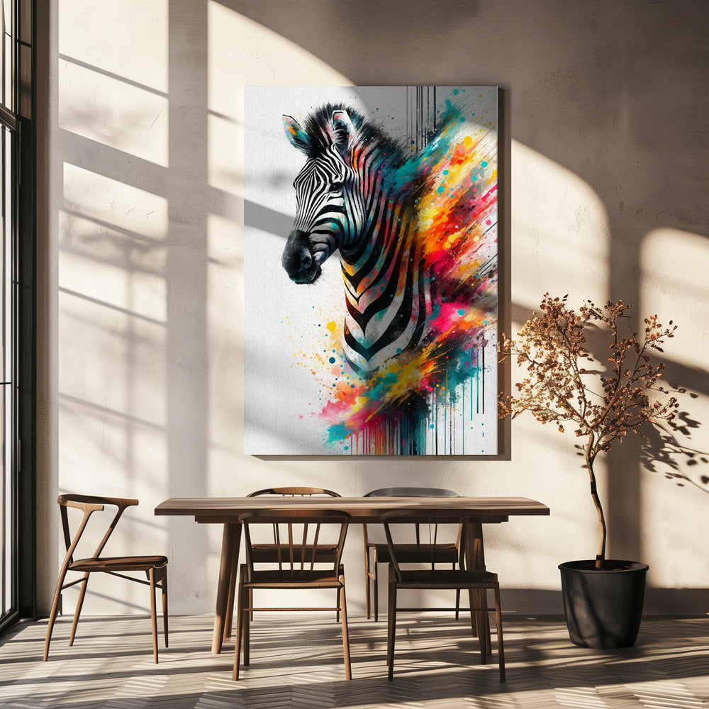 Wall art Colorful Zebra-4