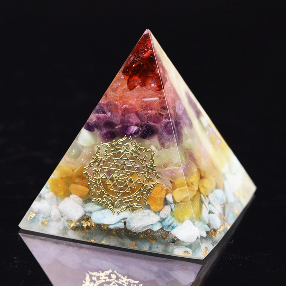 Orgonite Pyramid Orgone Healing Energy Metatron Natural Crystal Rock Quartz Jewelry  7 Reiki Chakra Home Decor-3