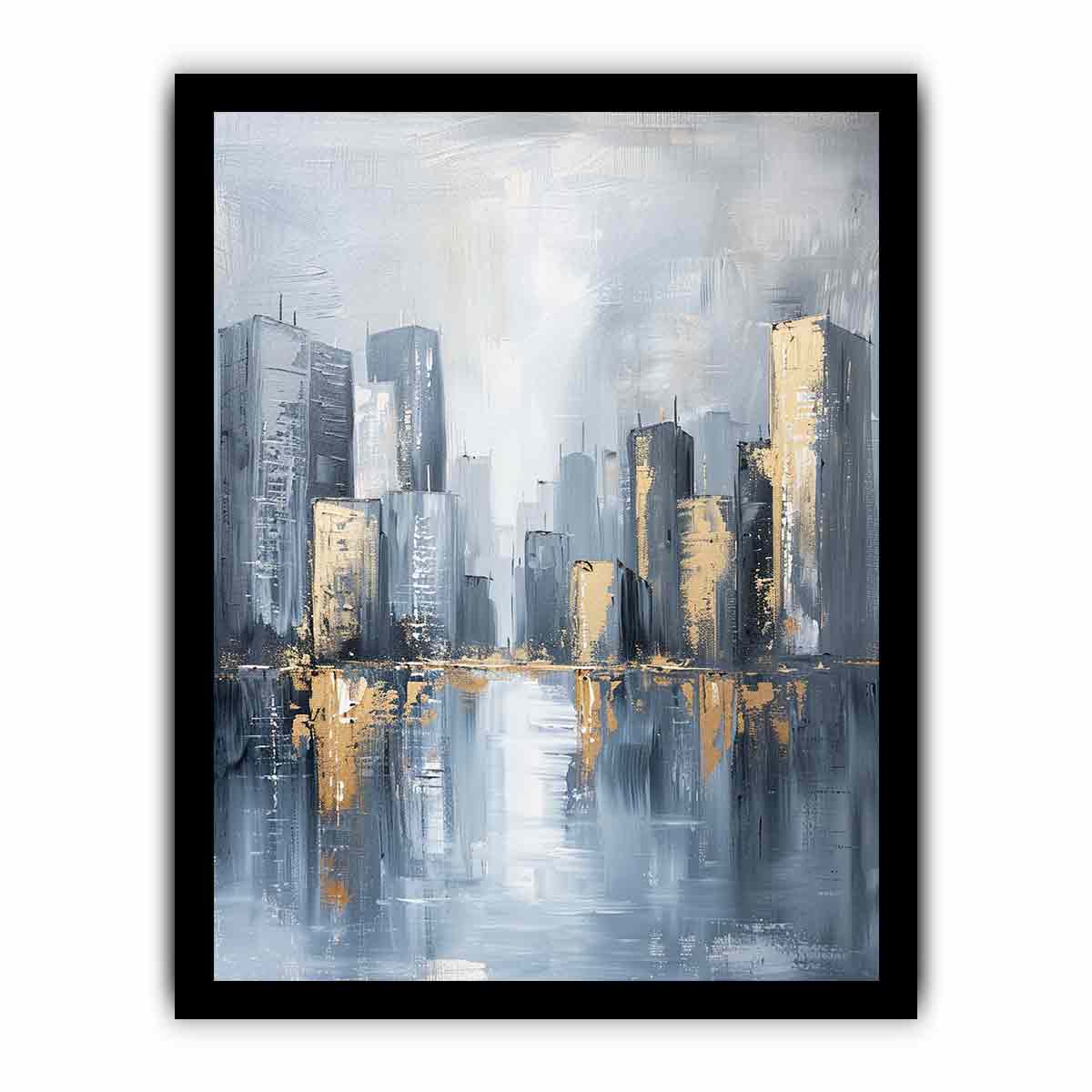 Cityscape Tall Buildings Canvas Art Print-7