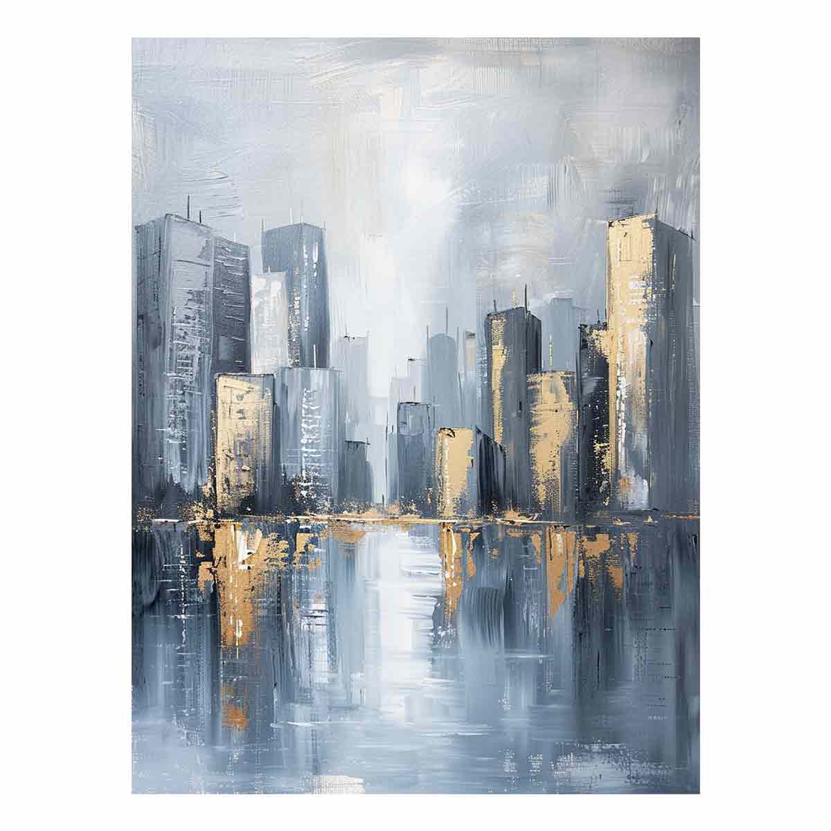 Cityscape Tall Buildings Canvas Art Print-0